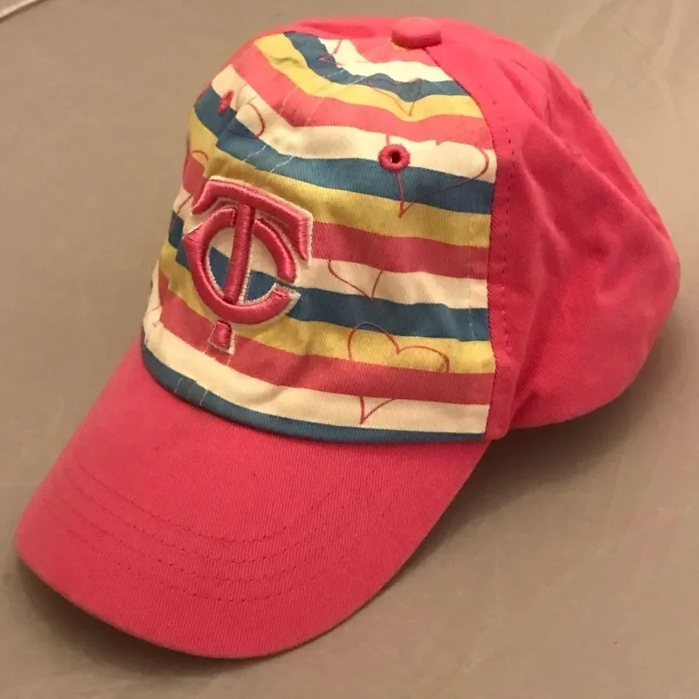 Fan Favorite Kid's Minnesota Twins MLB Pink Striped Baseball Hat